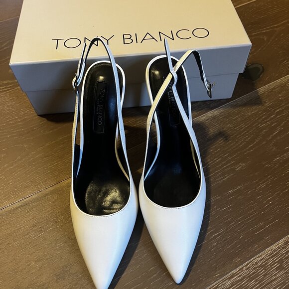 Tony Bianco white slingback pointed heels, new in box - Picture 2 of 3